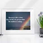 Inspirerend drugsverslavingsbeleid Regenboog Poster<br><div class="desc">Herstel is als een storm. Laat de regen je niet neerhalen. De regenboog komt eraan. Een motivatie terugwinning van drugsverslaving citeert poster met een mooi inspirerend regenboogafbeelding.</div>