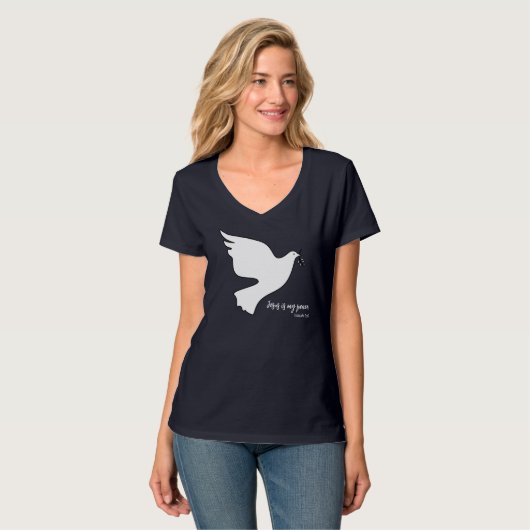 Inspirerend duif w olijftak Jesus is Peace T-shirt (Voorkant volledig)