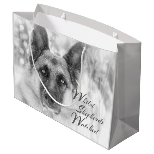 Inspirerend Duits Shepherd Holiday Gift Bag Large Cadeautasje (Achterkant Gekanteld)