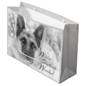 Inspirerend Duits Shepherd Holiday Gift Bag Large Cadeautasje (Voorkant Gekanteld)