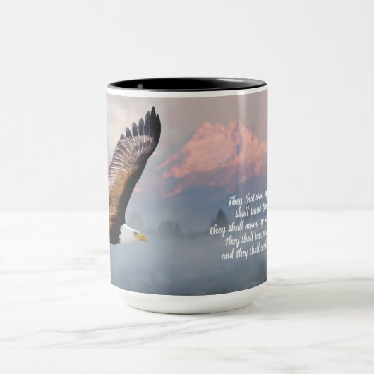 Inspirerend Eagle Scriptgebondenwaaier Mok (Midden)