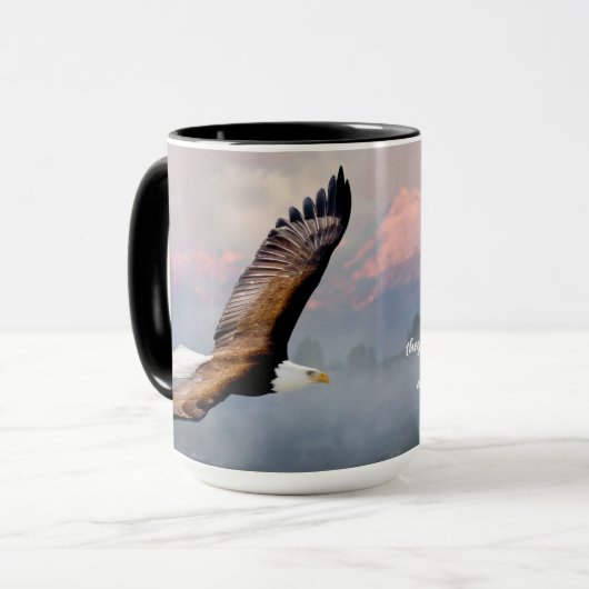 Inspirerend Eagle Scriptgebondenwaaier Mok (Voorkant links)