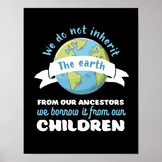 Inspirerend Earth Day Quote bewaart de planeet Poster (Voorkant)