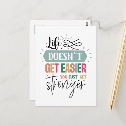 Inspirerend Easy Life Word Art Briefkaart (Voorkant / Achterkant in situ)