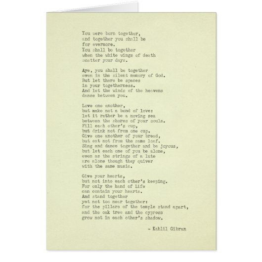 Inspirerend Echte schrijfmachine Citaat Kahlil Gib (Voorkant)