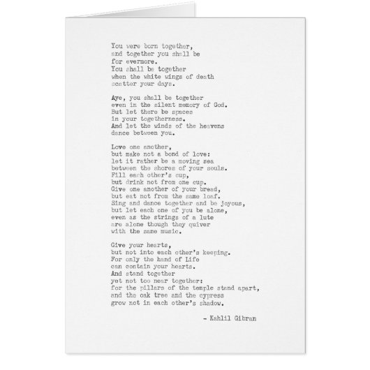 Inspirerend Echte schrijfmachine Citaat Kahlil Gib (Voorkant)