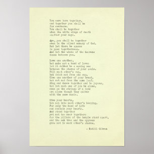 Inspirerend Echte schrijfmachine Citaat Kahlil Gib Poster