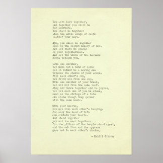 Inspirerend Echte schrijfmachine Citaat Kahlil Gib Poster