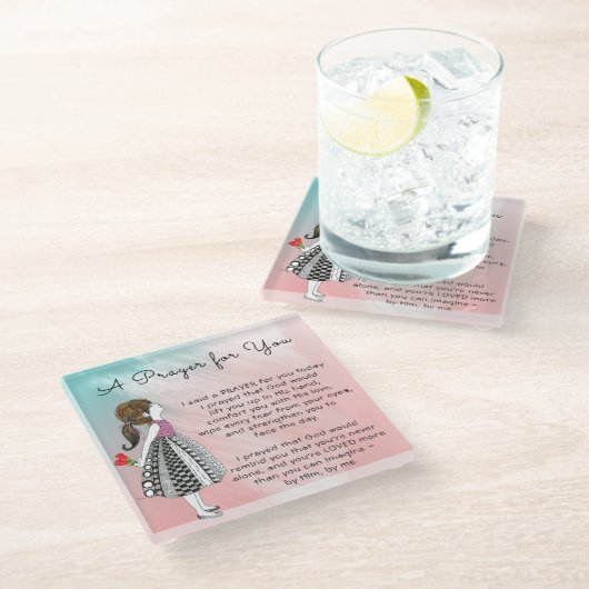 Inspirerend een gebed voor jou glazen onderzetter (Schuin)