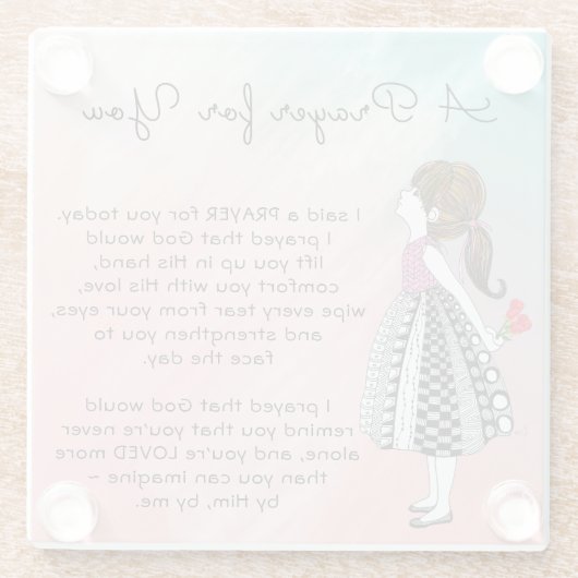 Inspirerend een gebed voor jou glazen onderzetter (Achterkant)