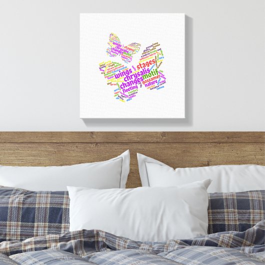 Inspirerend Elegant Butterfly Label Cloud Canvas Afdruk (Insitu (Slaapkamer))