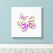 Inspirerend Elegant Butterfly Label Cloud Canvas Afdruk (Insitu (Houten vloer))
