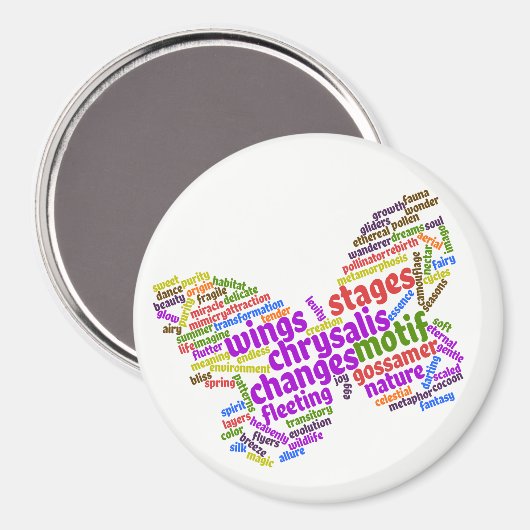 Inspirerend Elegant Butterfly Label Cloud Magneet (Voorkant / Achterkant)