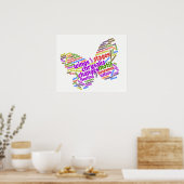 Inspirerend Elegant Butterfly Label Cloud Poster (Keuken)