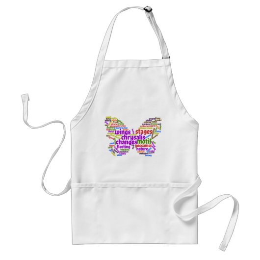 Inspirerend Elegant Butterfly Label Cloud Standaard Schort (Voorkant)