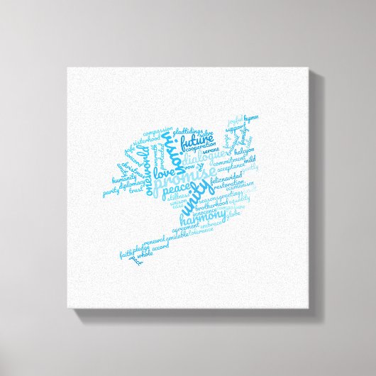 Inspirerend Elegant Dove of Peace Label Cloud Canvas Afdruk (Voorkant)