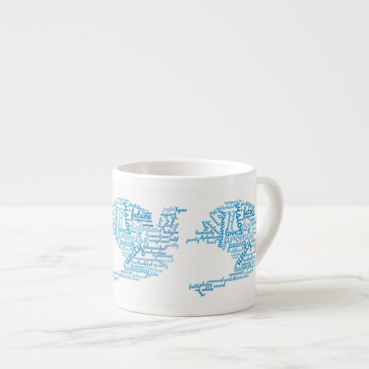 Inspirerend Elegant Dove of Peace Label Cloud Espresso Kop (Voorkant rechts)