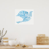 Inspirerend Elegant Dove of Peace Label Cloud Poster (Keuken)