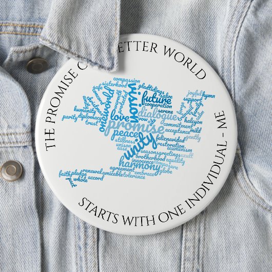 Inspirerend Elegant Dove of Peace Label Cloud Ronde Button 6,0 Cm (In situ)