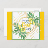 Inspirerend elke dag is een nieuw begin briefkaart (Voorkant / Achterkant)