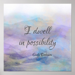inspirerend Emily Dickinson citeert waterverf Poster
