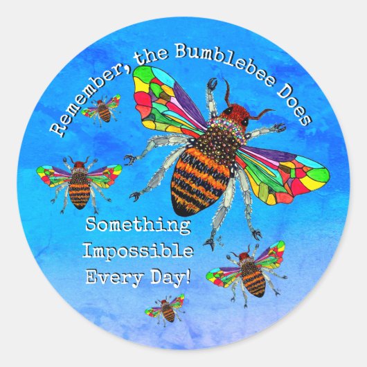 Inspirerend en kleurrijke Bumble Bee Sticker (Voorkant)