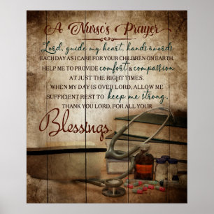 Inspirerend en Motivatie gebed voor verpleegkundig Poster