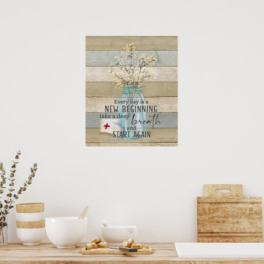 Inspirerend en Motivatie nieuw begin Poster (Keuken)