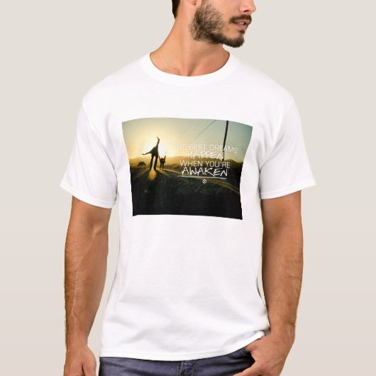 Inspirerend en motivatie noteringen t-shirt (Voorkant)
