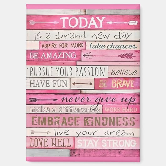 Inspirerend en Motivatie woorden magneet (Voorkant)