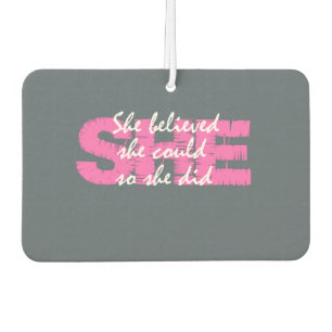 Inspirerend en Motivatie Ze Quote Grijs Roze Luchtverfrisser