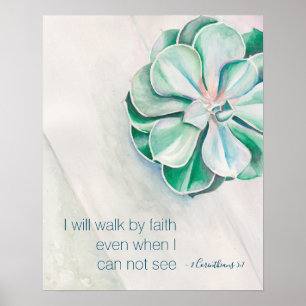 Inspirerend en Spirituele Waterverf Succulent Poster