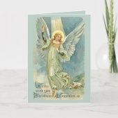 Inspirerend engel met kerst feestdagen kaart (Voorkant)