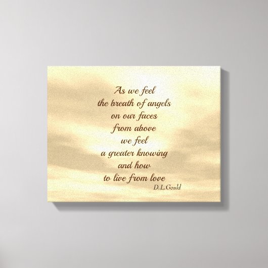 Inspirerend Engel zegen gedicht kunst canvas Afdruk (Voorkant)
