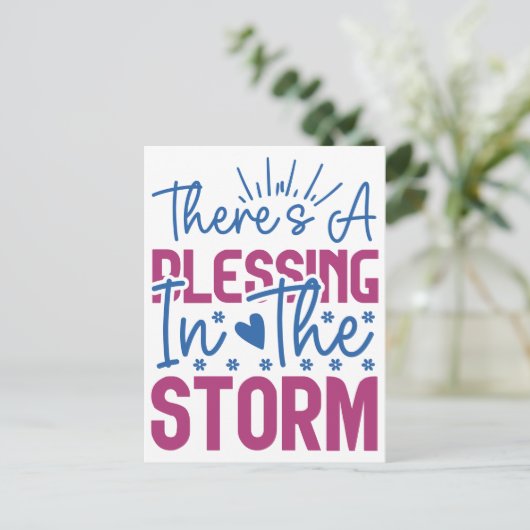 Inspirerend Er is een zegen in het Storm Briefkaart (Staand voorkant)