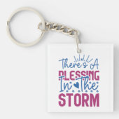Inspirerend Er is een zegen in het Storm Sleutelhanger (voorkant)