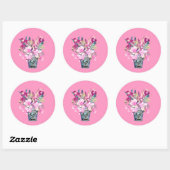 Inspirerend Faith Hope Love Pink Flower Bucket Ronde Sticker (Vel)