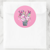 Inspirerend Faith Hope Love Pink Flower Bucket Ronde Sticker (Tas)
