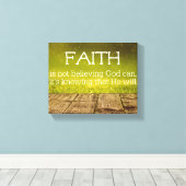 Inspirerend Faith Quote Canvas Afdruk (Insitu (Houten vloer))