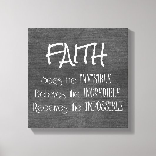 Inspirerend Faith Quote Typography Canvas Afdruk (Voorkant)