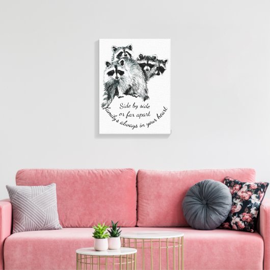 Inspirerend Familie altijd in Uw Citaat van het Ha Canvas Afdruk (Insitu (Woonkamer))