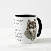 Inspirerend familie Quote Wolf waterverf Animal Mok (Voorkant rechts)