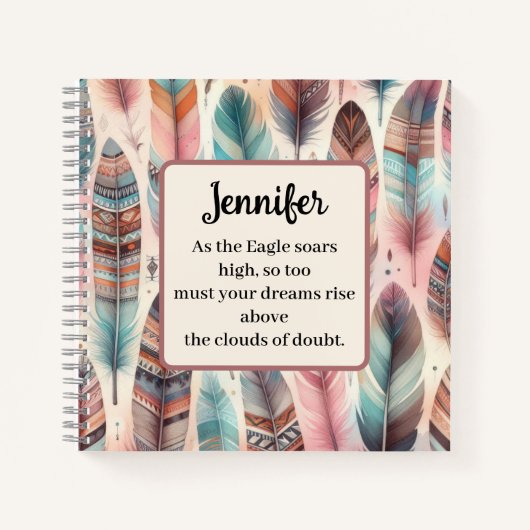 Inspirerend Feather Spiral Notitieboek (Voorkant)