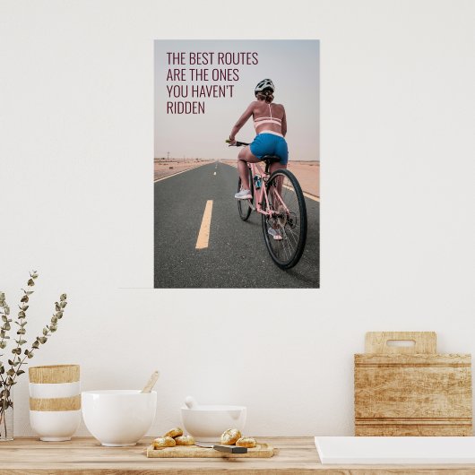 Inspirerend Fietsen Quote Wall Art voor Avontuur Poster (Keuken)