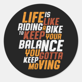 Inspirerend fietsritme zoals Riding Bike Ronde Sticker