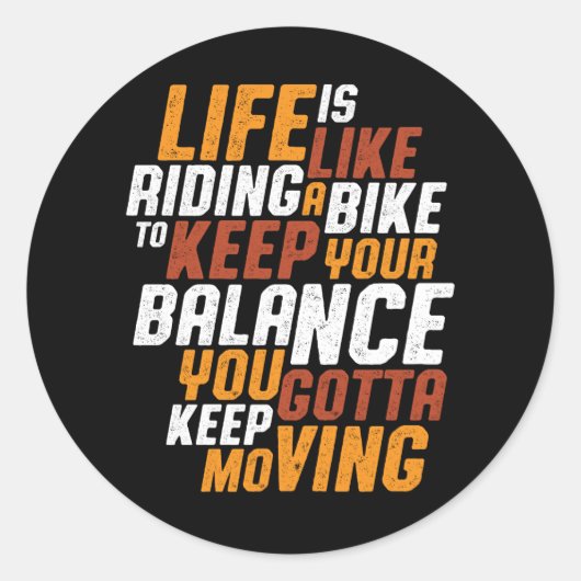 Inspirerend fietsritme zoals Riding Bike Ronde Sticker (Voorkant)