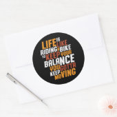 Inspirerend fietsritme zoals Riding Bike Ronde Sticker (Envelop)