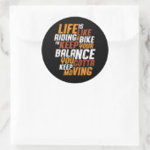 Inspirerend fietsritme zoals Riding Bike Ronde Sticker (Tas)