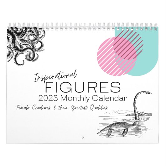 Inspirerend figuren Maandelijkse wandkalender 2023 Kalender (Hoes)