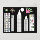 Inspirerend Fireworks Light City Skyline Briefkaart (Voorkant)